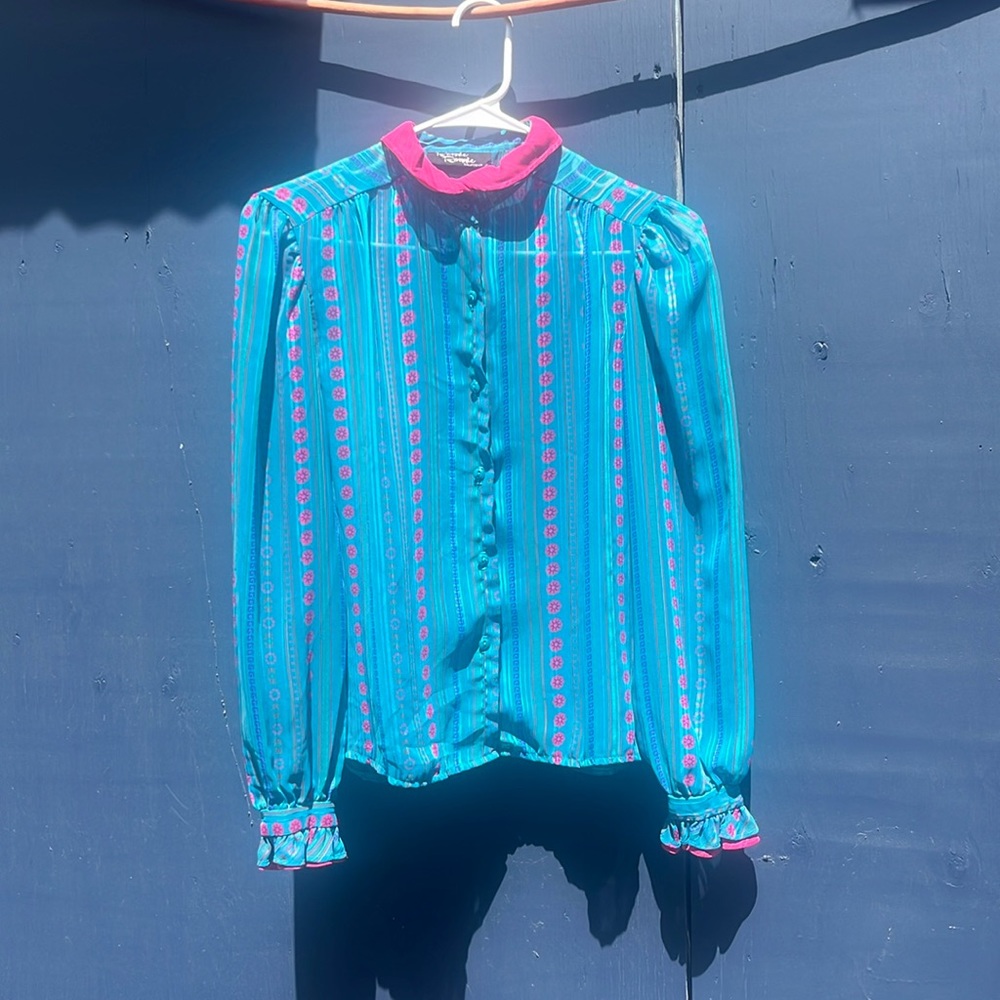 semi-sheer vintage button-down blouse